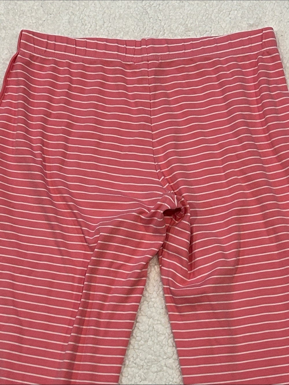LAKE Pima Cotton Pajama Pants size Medium Deep Coral and White Stripes - Picture 9 of 13